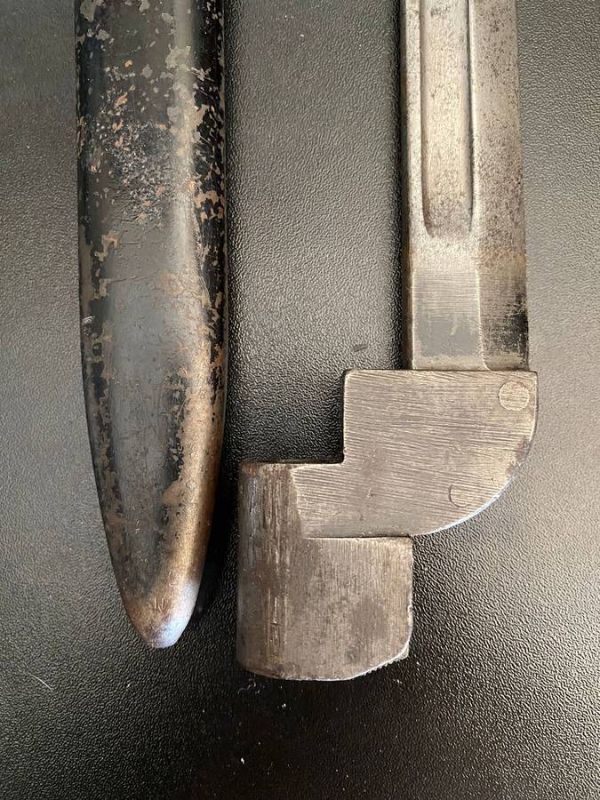 NO 9 BAYONET M50 MARKING ON IT WITH METAL SCABBARD