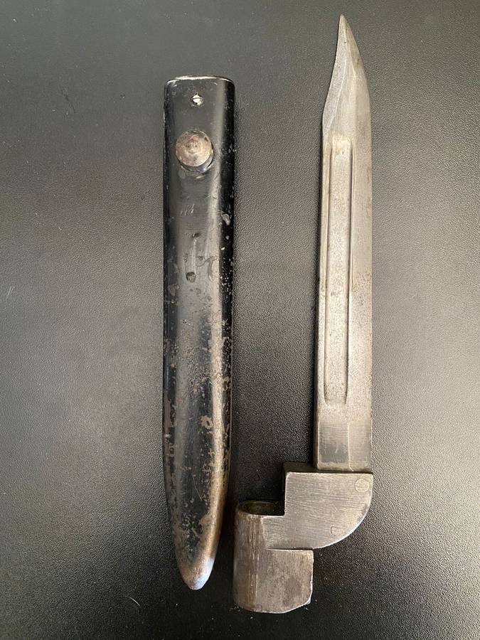 NO 9 BAYONET M50 MARKING ON IT WITH METAL SCABBARD