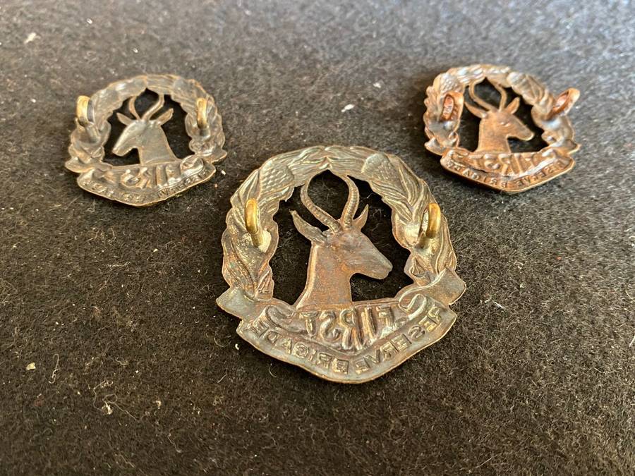 RESERVE BRIGADE CAP AND COLLARS-WORN 1940-43-LUGS INTACT