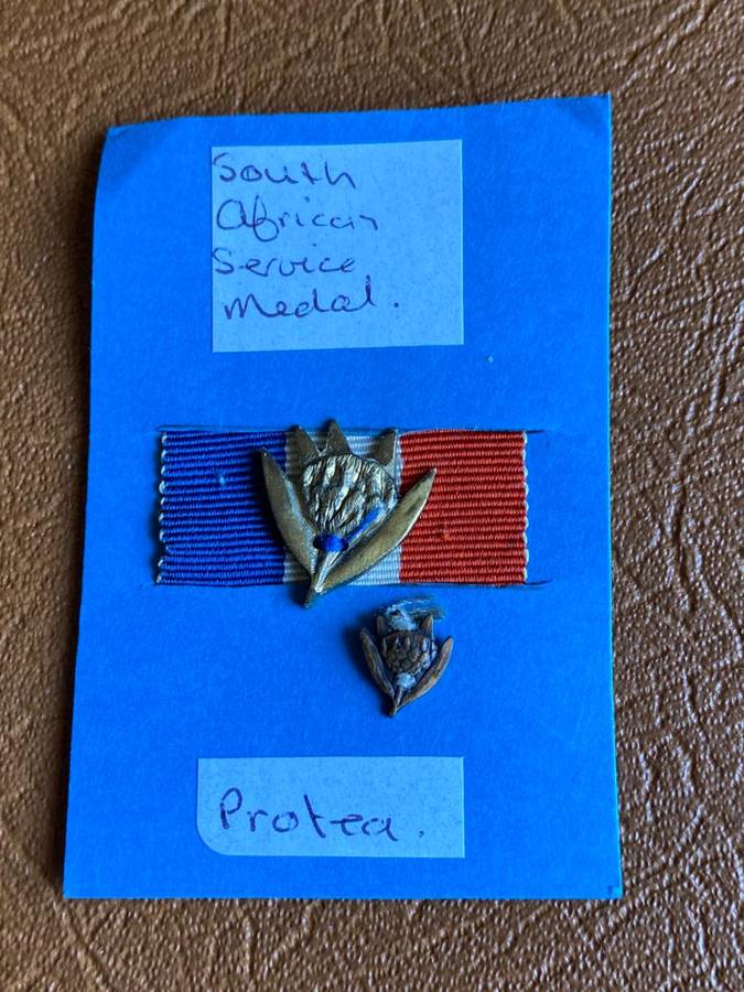SA KINGS COMMENDATION CLASP-WW2-FULL SIZE & MINIATURE-SOLD TOGETHER