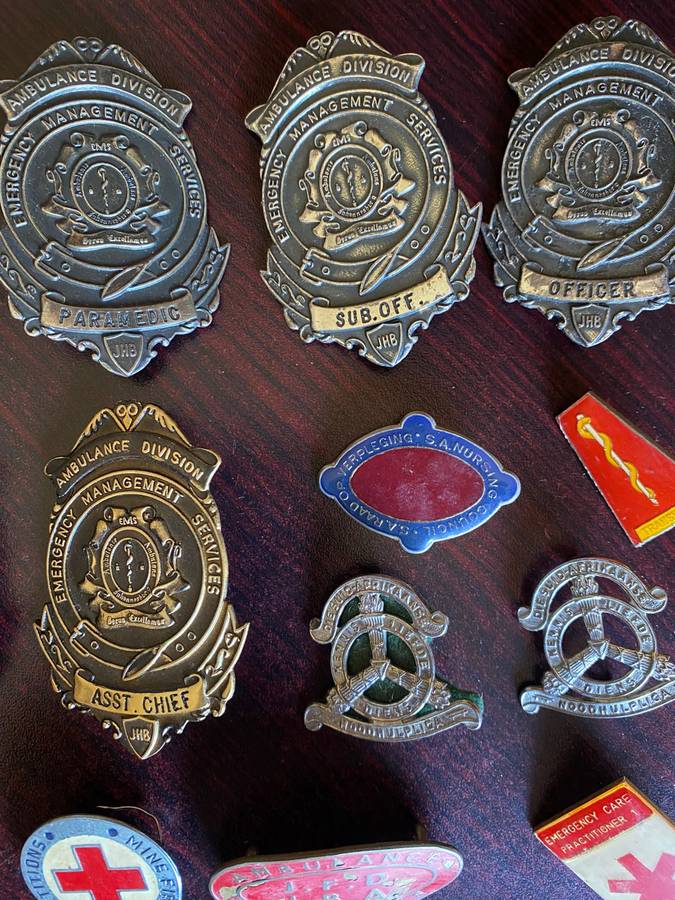 LARGE SELECTION OF JHB AMBULANCE DIVISION AND HEALTH SERVICES BADGES- 21 IN TOTAL