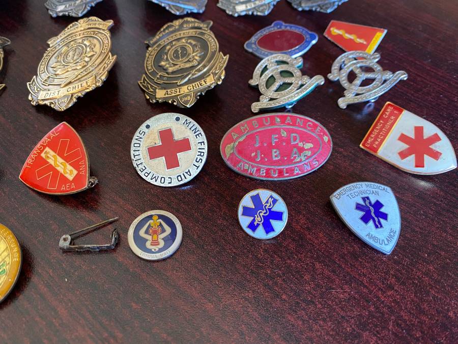 LARGE SELECTION OF JHB AMBULANCE DIVISION AND HEALTH SERVICES BADGES- 21 IN TOTAL