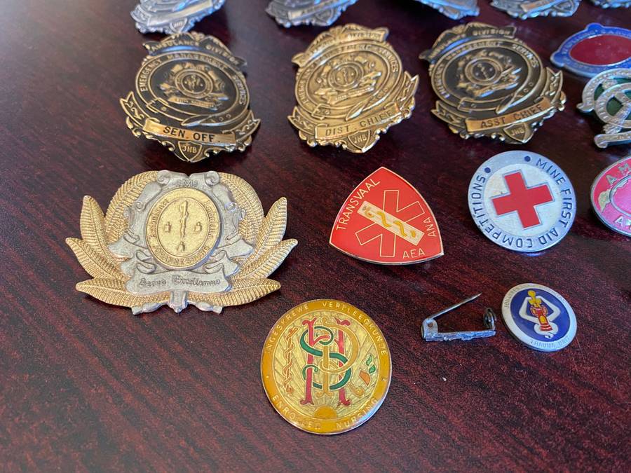 LARGE SELECTION OF JHB AMBULANCE DIVISION AND HEALTH SERVICES BADGES- 21 IN TOTAL