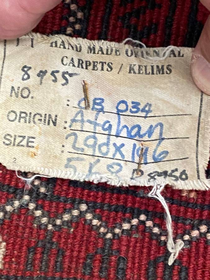 Beautiful Hand Knotted Persian Carpet with Fields of Red and Black - Afghan Kelim