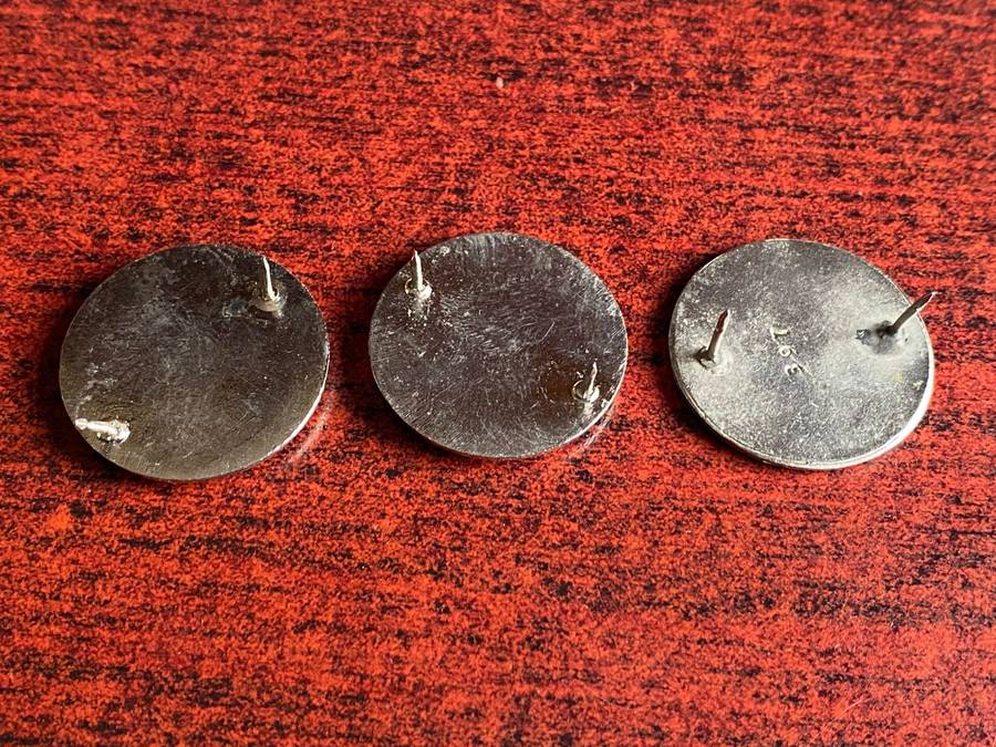 SADF EQUESTRIAN CENTRE PROFICIENCY BADGE SET RED (CLASS 1)BLUE (CLASS 2) AND GREEN (CLASS 3)-THE GRE