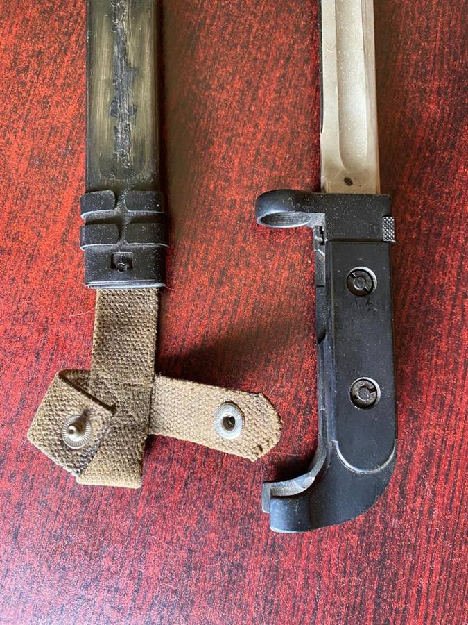 AK47 BAYONET-EAST GERMAN WITH EARLY WEB HILT LOOP-GOOD CONDITION