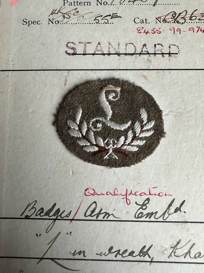 BRITISH PROFICIENCY BADGE-WITH ORIGINAL INSPECTION CARD
