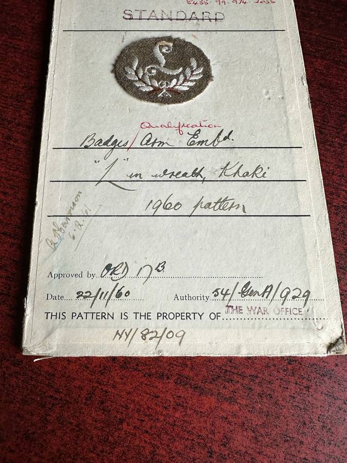 BRITISH PROFICIENCY BADGE-WITH ORIGINAL INSPECTION CARD