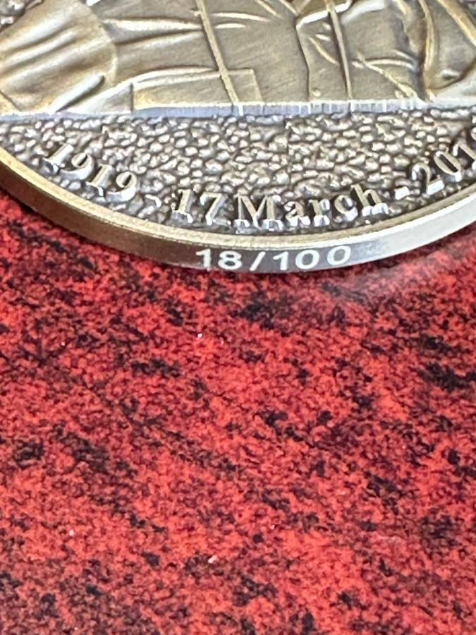 LT. COL. HOARE CHALLENGE COIN NO 18 OF ONLY 100 MADE WITH CERTIFICATE OF AUTHENTICITY (ORIGINAL SIGN