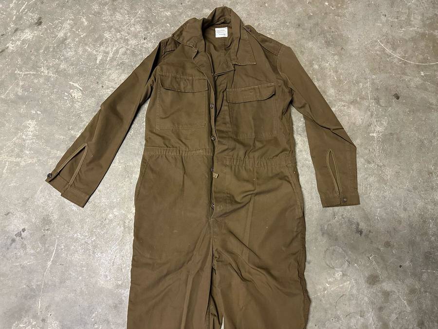 SADF NUTRIA COVERALLS DATED 1983-LABELLED (PLEASE LOOK AT SIZE ON LABEL)- I WOULD SAY A SIZE MEDIUM-