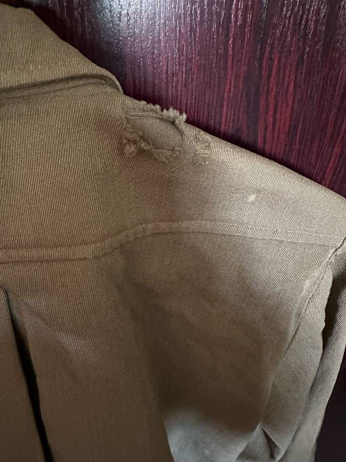 100 % WOOL BUNNY JACKET SIZE 380-MEASURES 50 CM ARMPIT TO ARMPIT-LABELLED AND DATED 1969-SOME DAMAGE