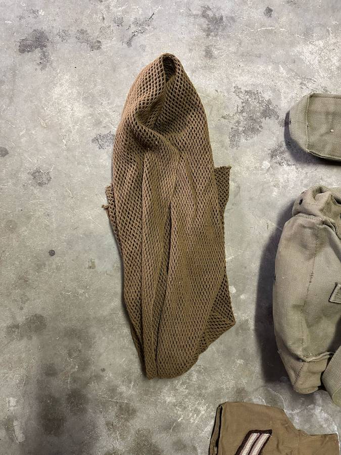 SADF LOT SOLD TOGETHER-PATROL BAG-BELT-BATHROOM BAG-AMMO POUCH,RANK AND SCARF