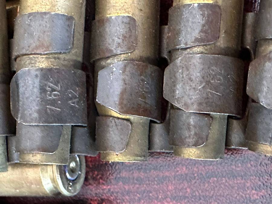 Border war period belted ammunition 7,62 pull out type. Deactivated. 3 Pieces sold together. The cli
