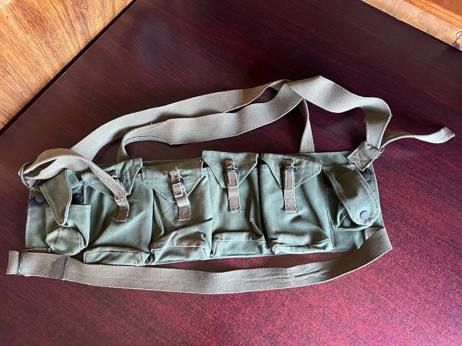 Rhodesian chest webbing with soldier's name and number on back