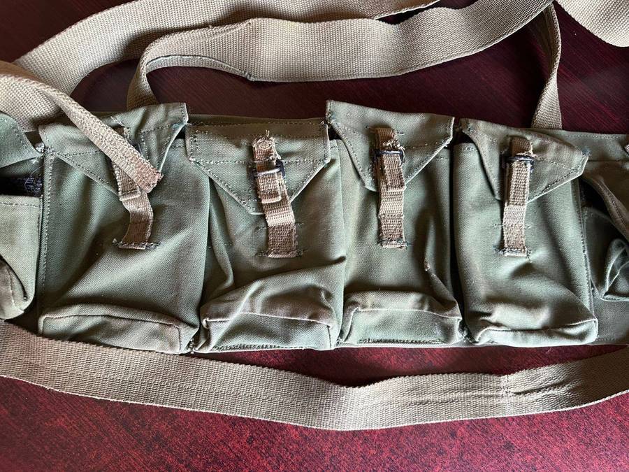 Rhodesian chest webbing with soldier's name and number on back