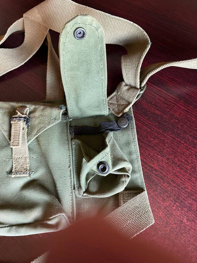 Rhodesian chest webbing with soldier's name and number on back