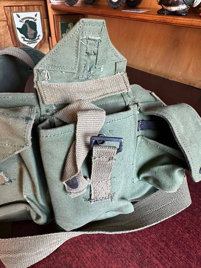 Rhodesian chest webbing with soldier's name and number on back