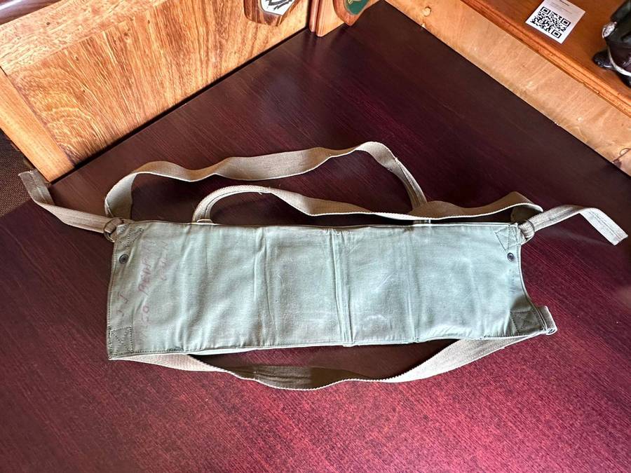 Rhodesian chest webbing with soldier's name and number on back