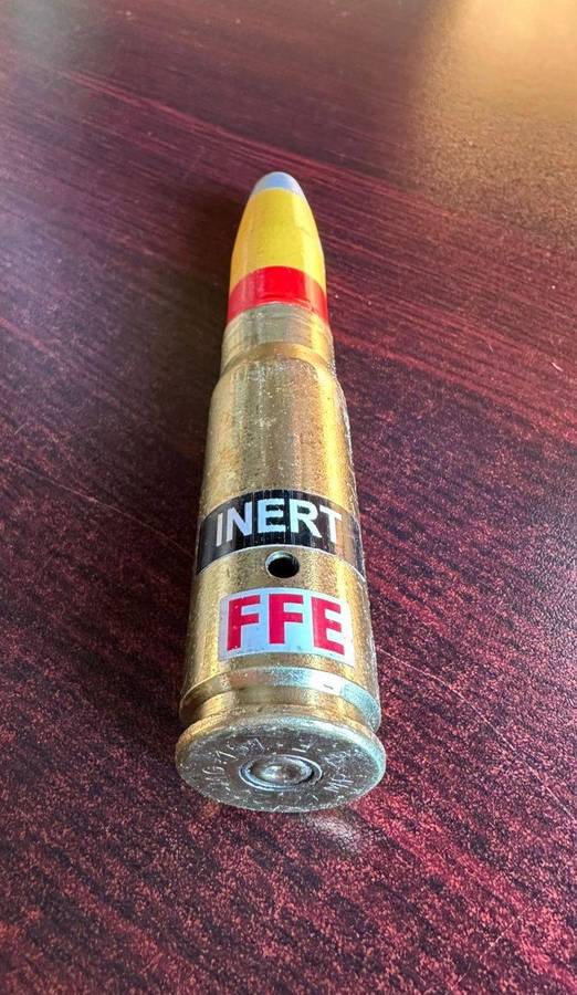 20mm HEI Spotter round. Inert. Total length 14,5 cm.