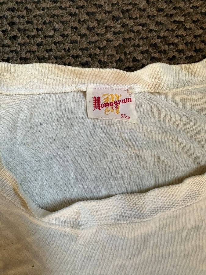 Rhodesian T-shirt. Labelled Monogram. Size 97cm. Condition fair.