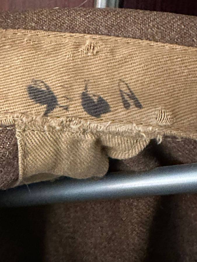 WW2 Battle dress and pants. Labelled. Please look at pictures for size. Waist on pants 33cm. Pipe le