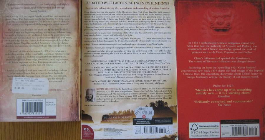 Gavin Menzies - Set of 3 Books. 1421 |  1434 |Who Discovered America?