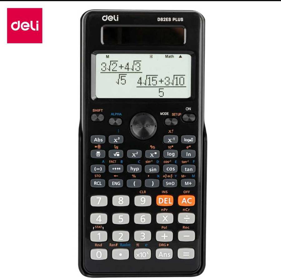 Deli D82ES Scientific Calculator - Advanced Functions & Dual Power