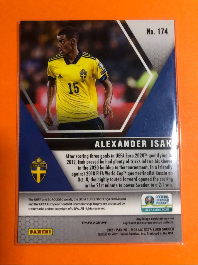 Alexander Isak Mirror Rare REFRACTOR Variant Mosaic Euros 2020 soccer trading card