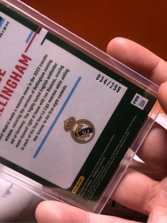 Jude Belingham NUMBERED /299 RED Donruss 2023-2024 Soccer trading card