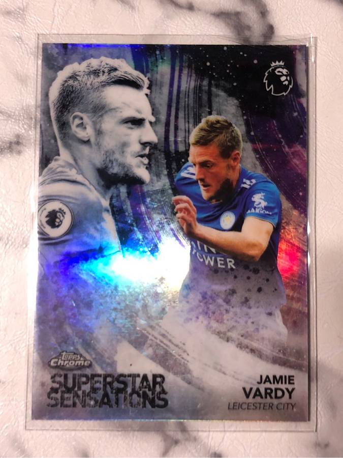 Jamie Vardy EPL 2019 Topps Chrome REFRACTOR soccer trading card
