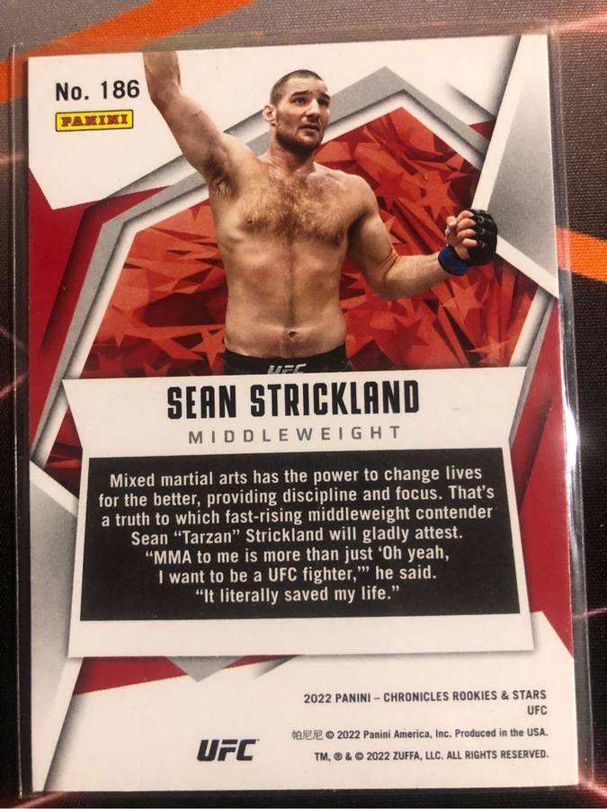 Sean Strickland ROOKIE Chronicles 2022 UFC trading card