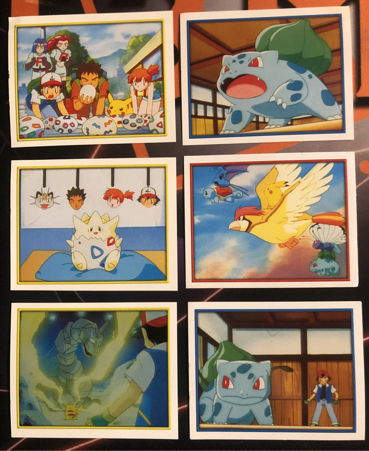 Pokémon Bundle of RARE 6 Vintage 2000s Topps stickers (Near Mint condition)