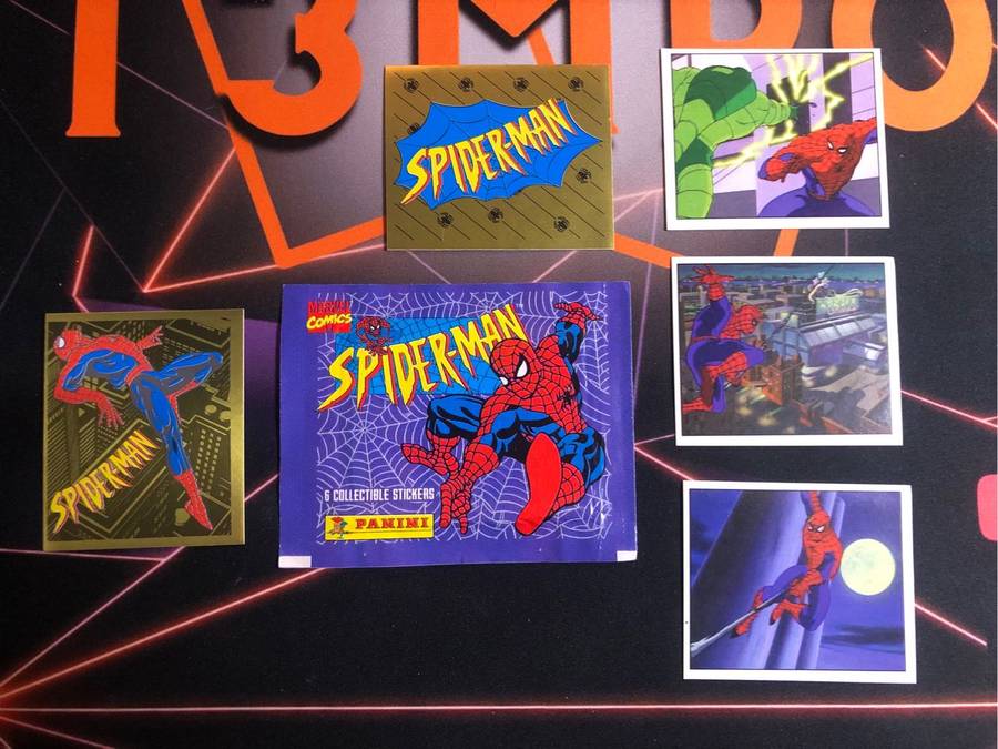 1995 MARVEL Spider-Man Very RARE panini UNOPENED pack of 6 stickers