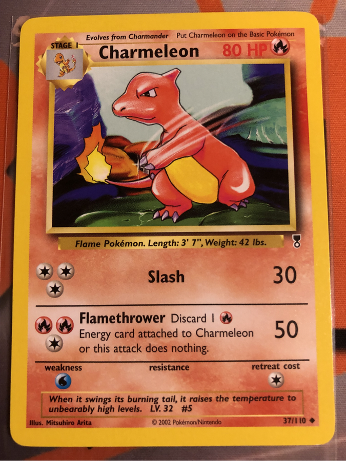 Charmeleon Vintage LEGENDARY Collection 37/110  2002 Pokémon trading card (Near Mint)