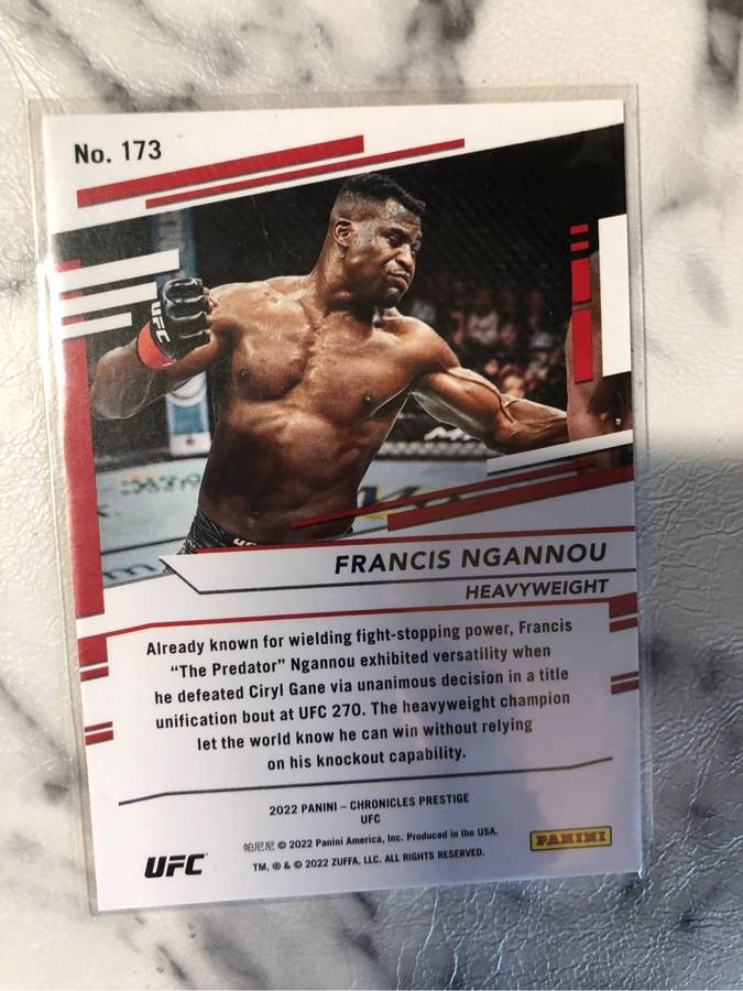 Francis Ngannou Chronicles prestige 2022 sports trading card