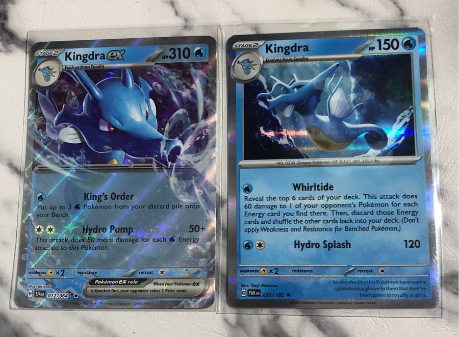 Kingdra BUNDLE x 2 cards including Kingdra EX 012/064 Double RARE Pokémon trading cards