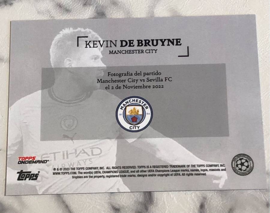 Kevin De Bruyne Topps Simplicidad 2023 Soccer trading card