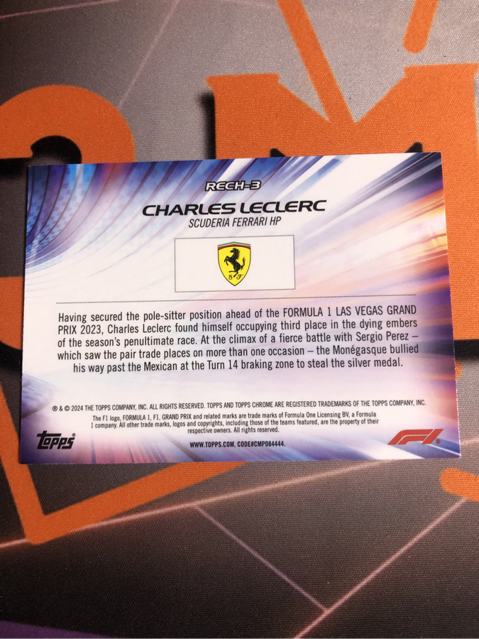 Charles Leclerc REFRACTOR Formula One F1 trading card