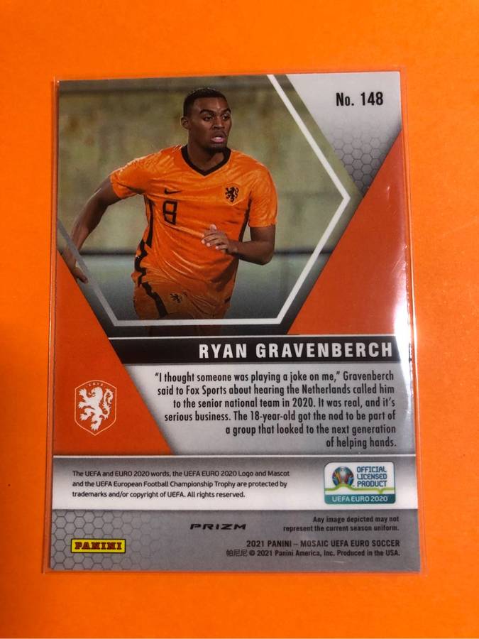 Ryan Gravenberch ROOKIE Mosaic REFRACTOR 2020 Soccer trading card