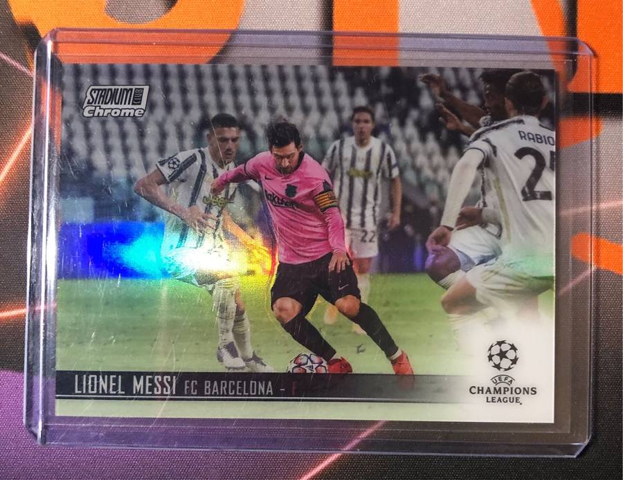 Lionel Messi SUPER RARE refractor Topps stadium club chrome 2021  SOCCER TRADING CARD