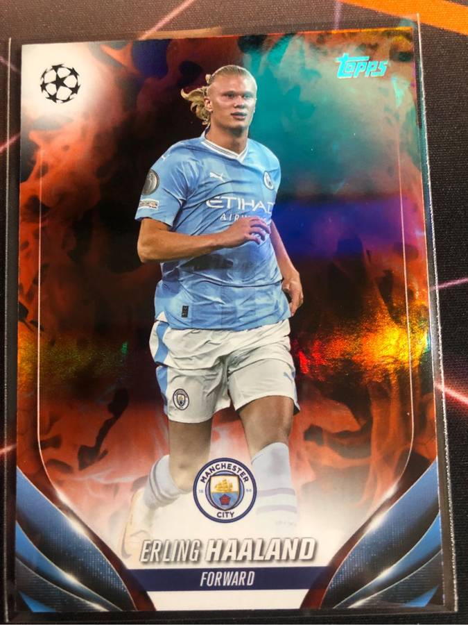 Erling Haaland Rare INFERNO Topps 2024 Soccer trading card