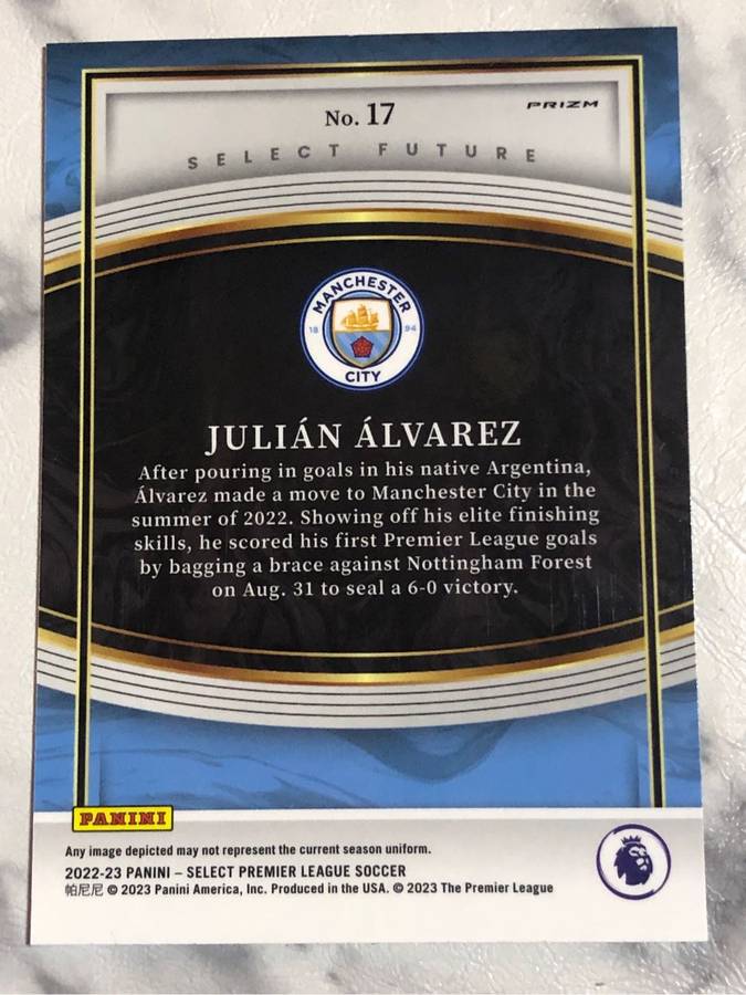 Julian Alvarez ROOKIE Refractor FUTURE Select 2022 Soccer trading card