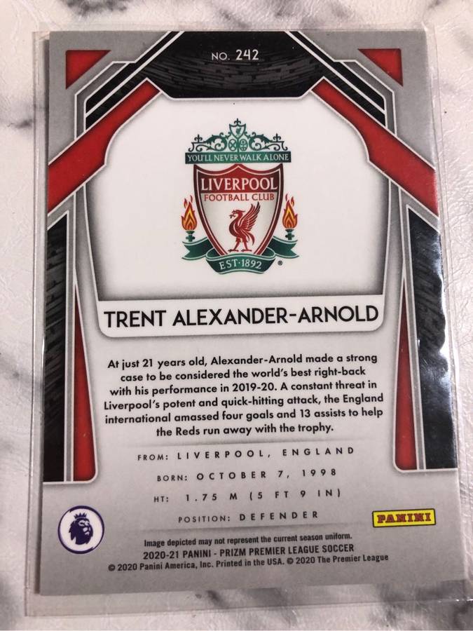 Trent Alexander Arnold PRIZM 2020 Soccer trading card