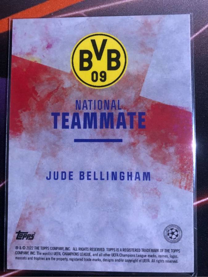 Jude Belingham Topps 2022 Soccer trading card