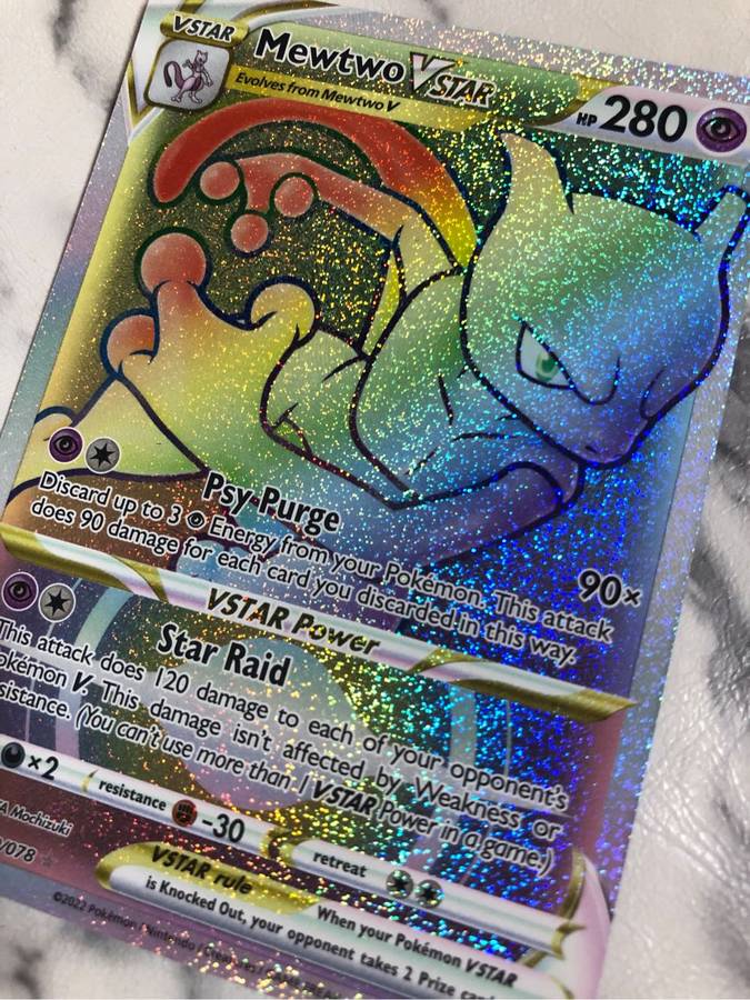 Mewtwo Vstar bundle including Secret Rainbow rare & Ultra RARE Pokémon trading cards