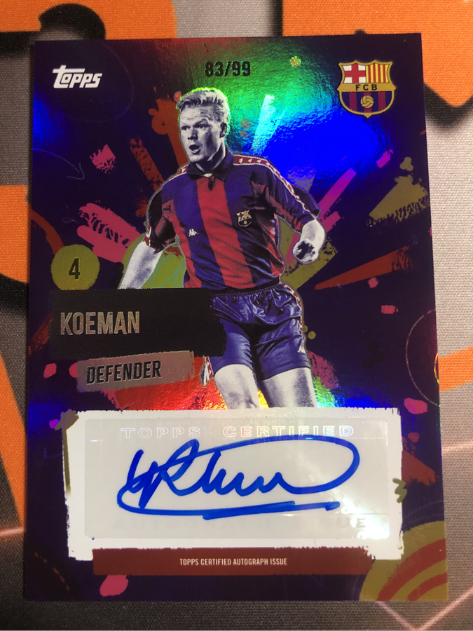 Ronald Koeman Autograph Numbered out of 99 Topps soccer trading card