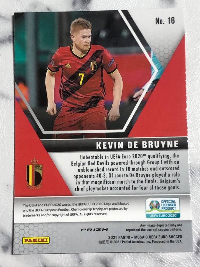 Kevin De Bruyne RARE Mirror Mosaic variant  2021 Soccer trading card
