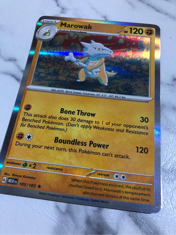 Marowak HOLO 105/165 Pokemon trading card