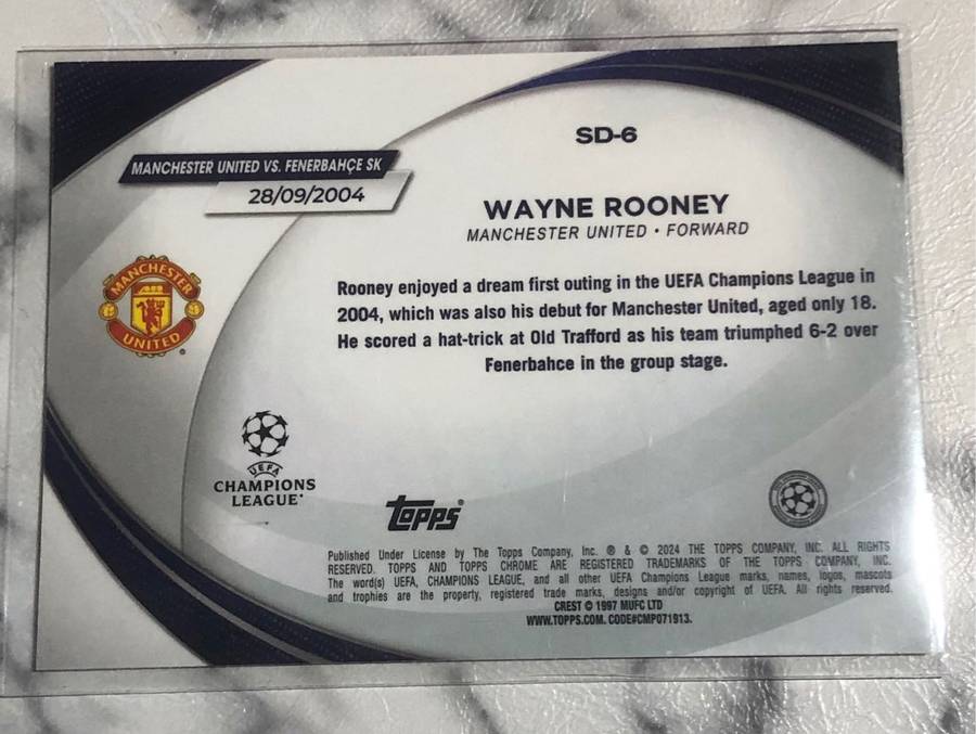 Wayne Rooney STARBALL debut RARE Topps Manchester United  soccer trading card