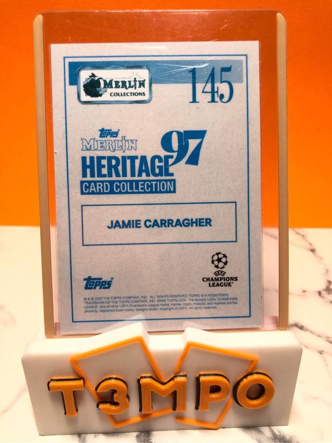 Jamie Carragher /99 RARE Liverpool LEGEND Autograph Topps Merlin Heritage 2024 soccer card